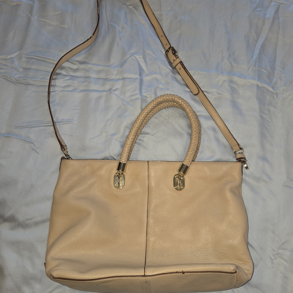 Cole Haan As Is Cream Leather Handbag
